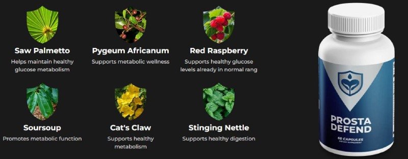 Prosta Defend natural ingredients for prostate health